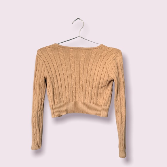 Beige Cropped Cardigan Button up - Picture 2 of 2